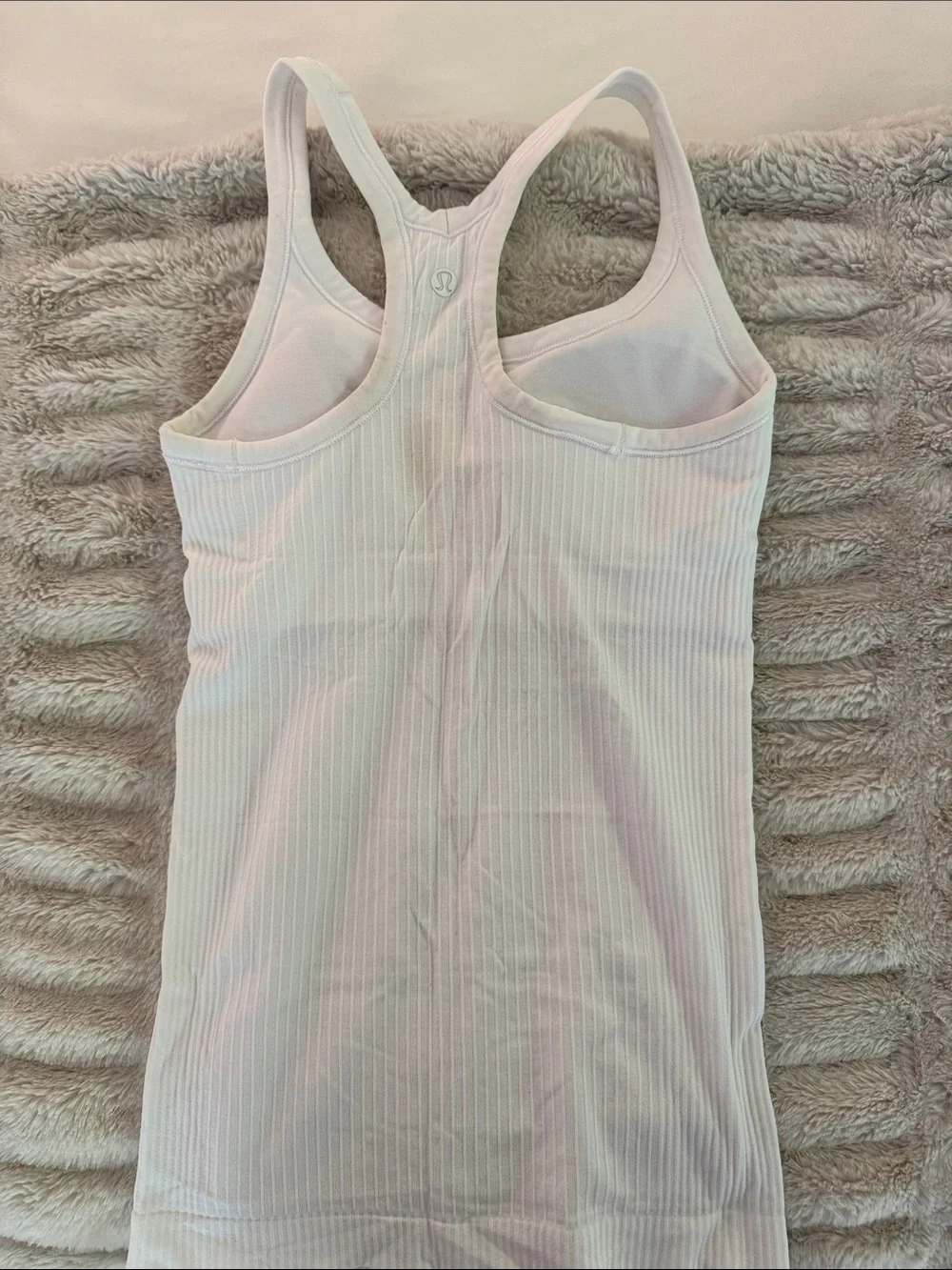 lululemon athletica White Ribbed Racerback Tank